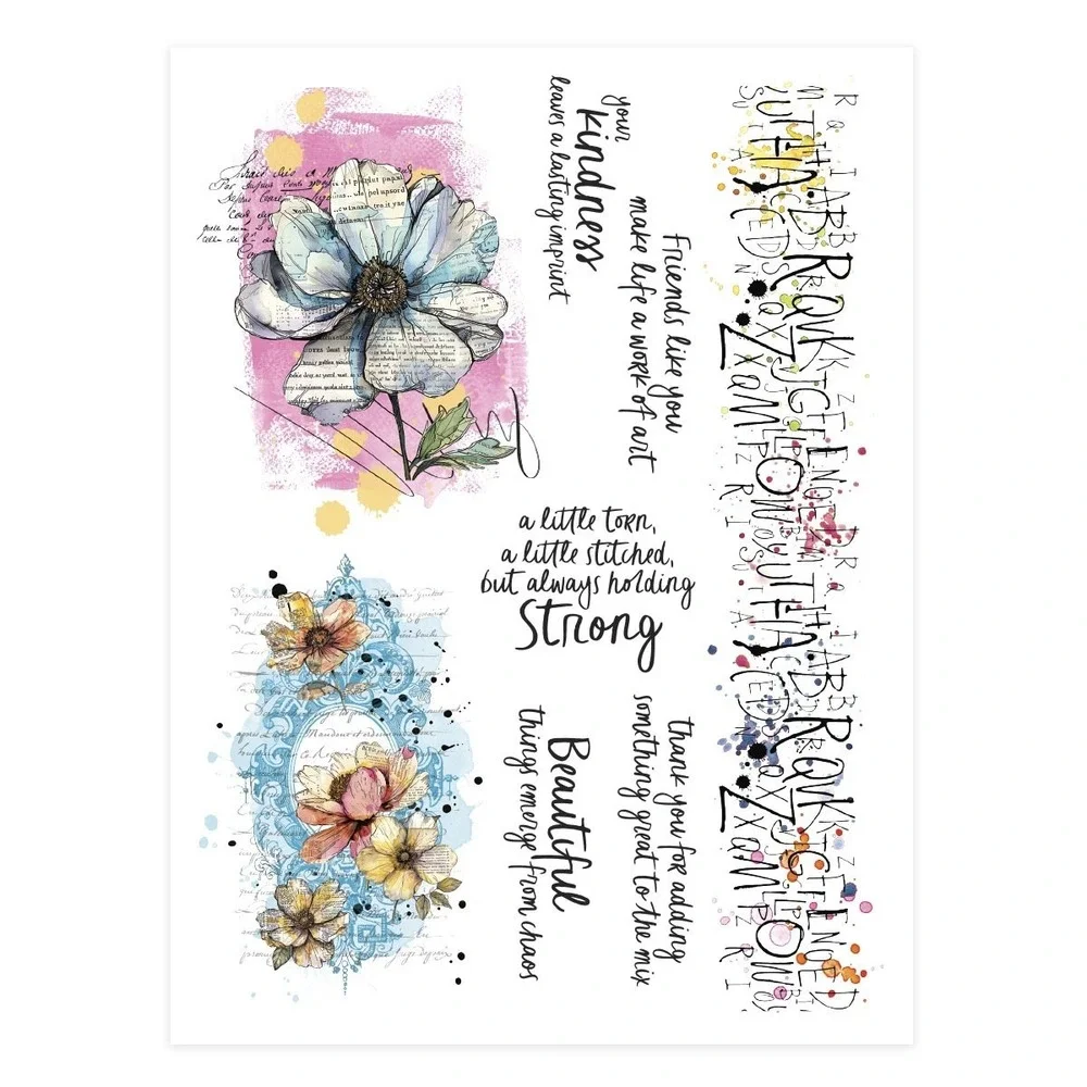 Spellbinders Beautifully Imperfect Rub-Ons 2 Sheets 30 Images SCSR-006 New